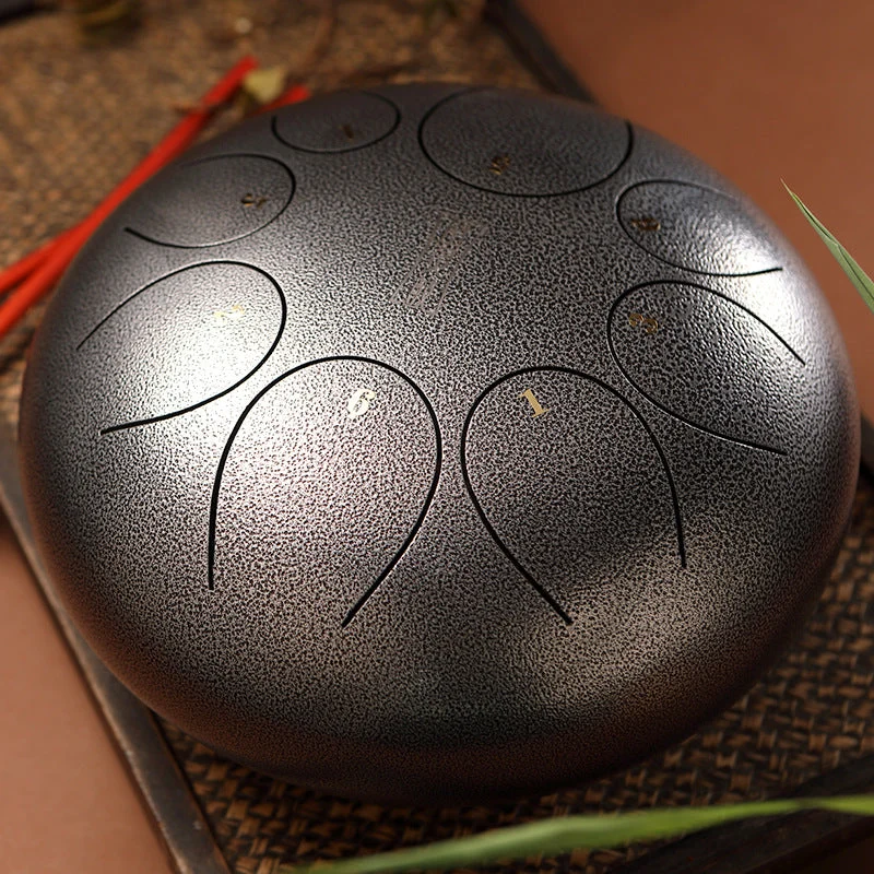 Hluru ellipse 8 notes 10 inches C key Hand drume Titanium alloy steel tongue drum Tank drum