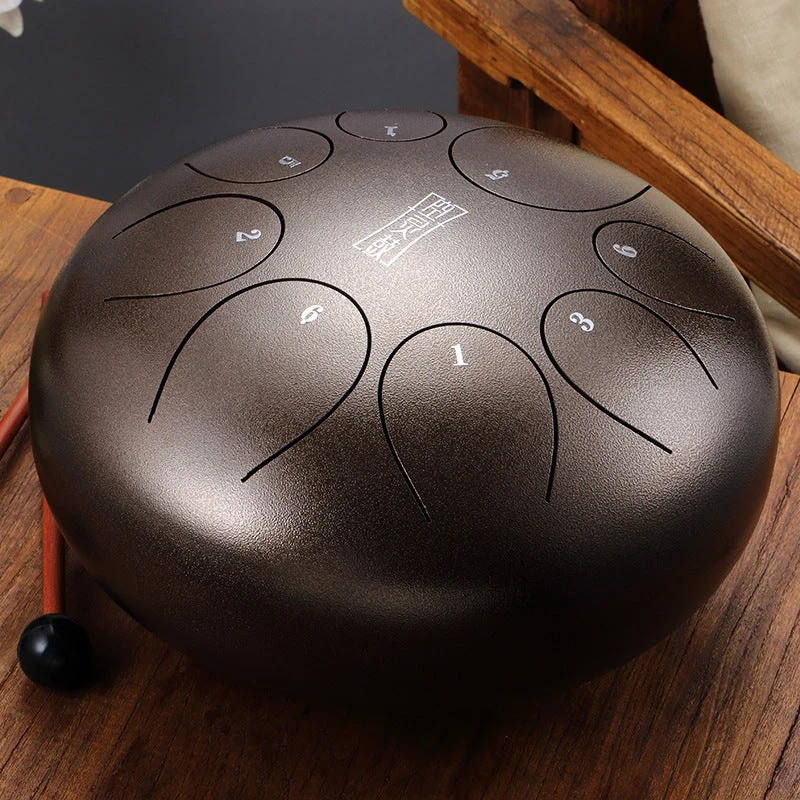 Hluru ellipse 8 notes 10 inches C key Hand drume Titanium alloy steel tongue drum Tank drum