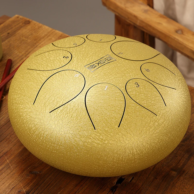 Hluru Ellipse tongue 8 notes 8 inches F key Titanium alloy steel tongue drum