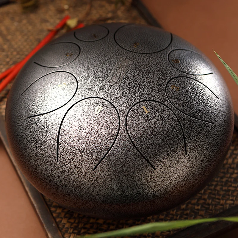 Hluru Ellipse tongue 8 notes 8 inches F key Titanium alloy steel tongue drum