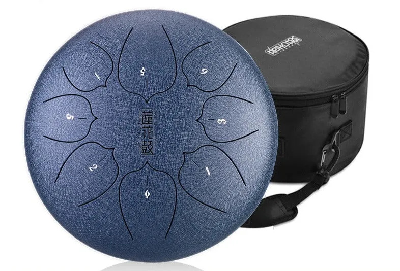 Huashu 8 Inch 8 Notes Steel Tongue Drum - Compact Rain Drum for Beginners, Kids
