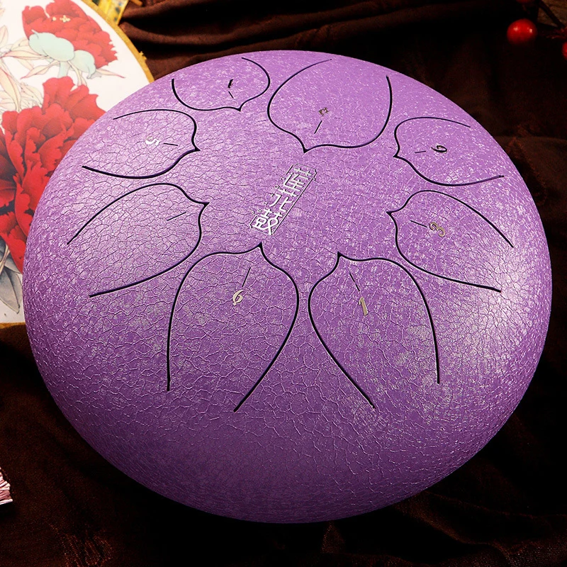 Huashu 8 Inch 8 Notes Steel Tongue Drum - Compact Rain Drum for Beginners, Kids