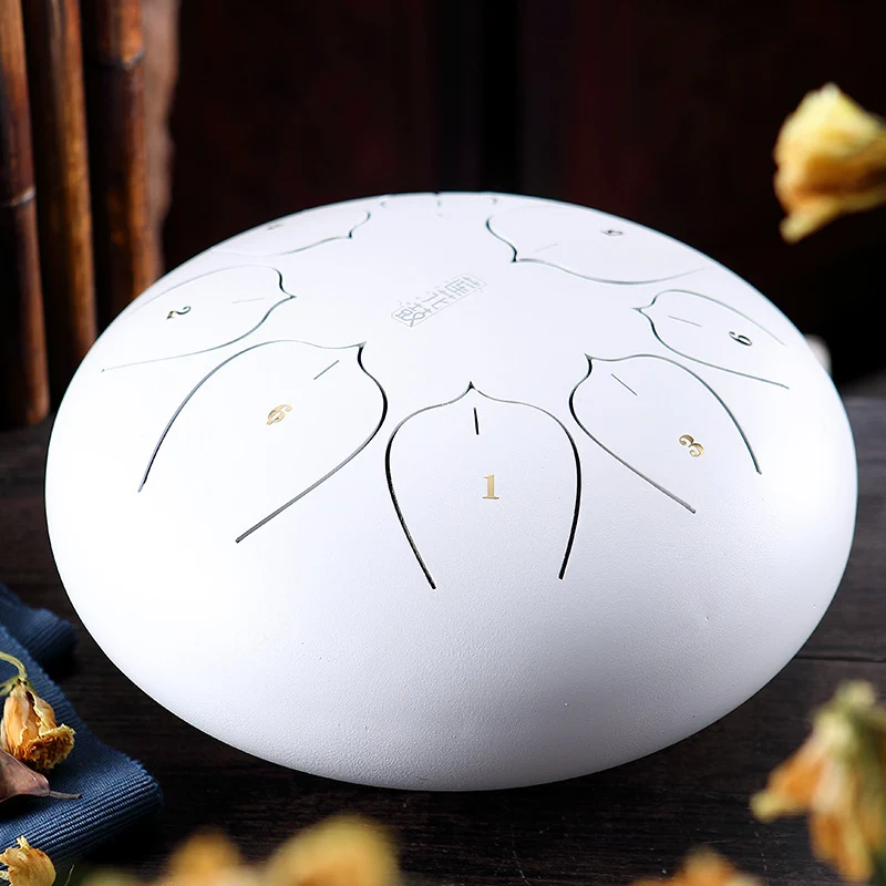 Huashu 8 Inch 8 Notes Steel Tongue Drum - Compact Rain Drum for Beginners, Kids
