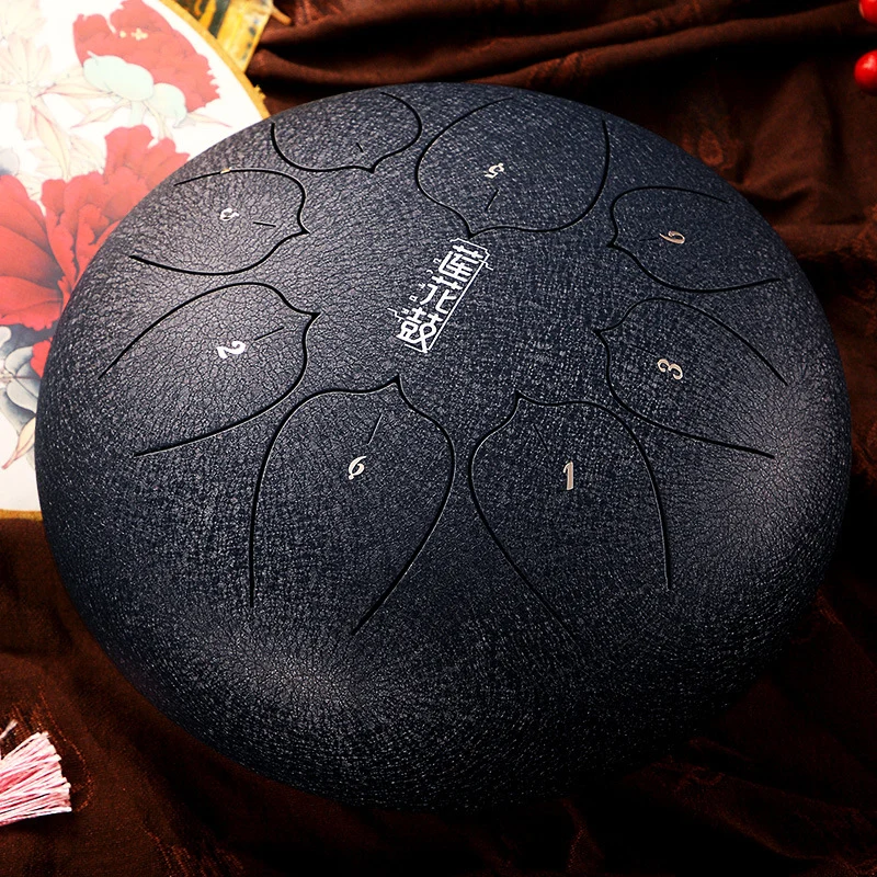 Huashu 8 Inch 8 Notes Steel Tongue Drum - Compact Rain Drum for Beginners, Kids