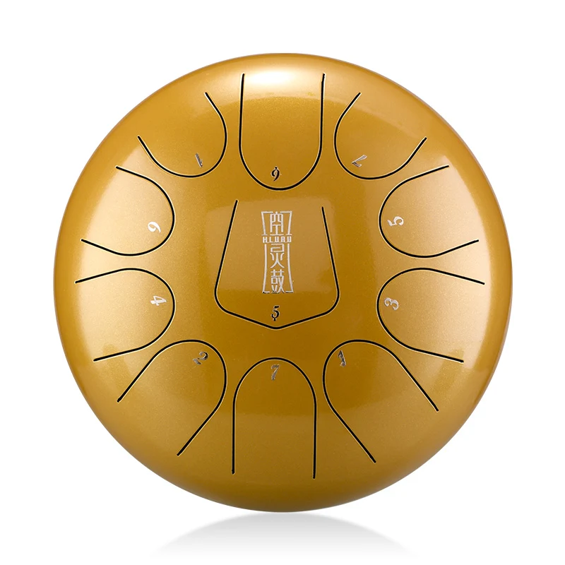 Hluru D Key 11 notes 10-inch Titanium alloy Triangle key tongue steel tongue drum tank drum