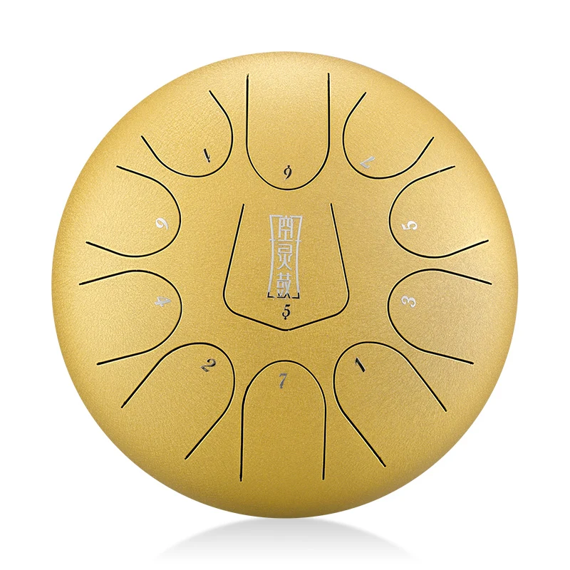 Hluru D Key 11 notes 10-inch Titanium alloy Triangle key tongue steel tongue drum tank drum