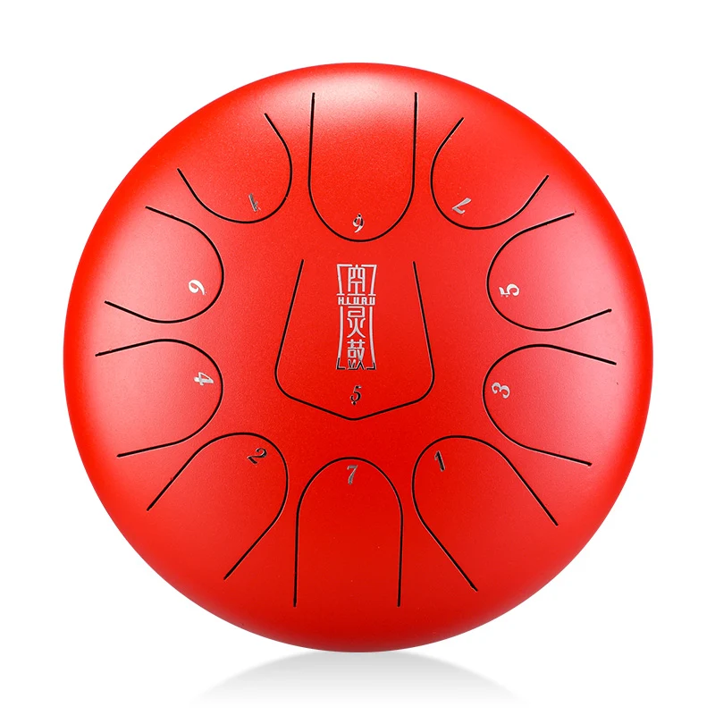 Hluru D Key 11 notes 10-inch Titanium alloy Triangle key tongue steel tongue drum tank drum