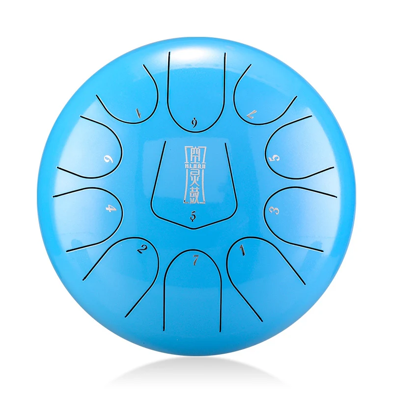 Hluru D Key 11 notes 10-inch Titanium alloy Triangle key tongue steel tongue drum tank drum