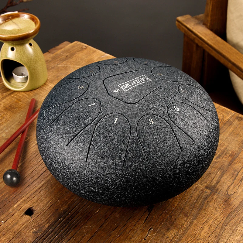 Hluru D Key 11 notes 10-inch Titanium alloy Triangle key tongue steel tongue drum tank drum