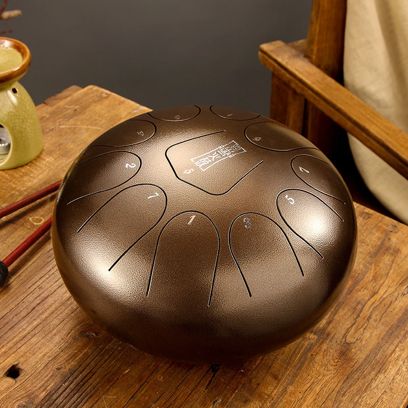 Hluru D Key 11 notes 10-inch Titanium alloy Triangle key tongue steel tongue drum tank drum