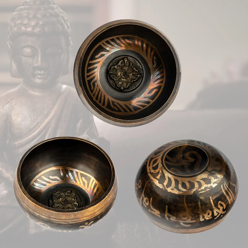 Scripture Chanting Sound bath bowl Tibetan healing chakra bowls Meditation Therapy Singing Bowl