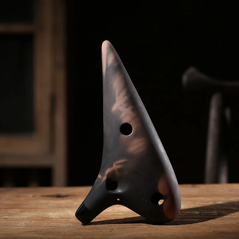 Black Forest Clay Smoked 12 Hole Alto C Flute Ceramic Ocarina