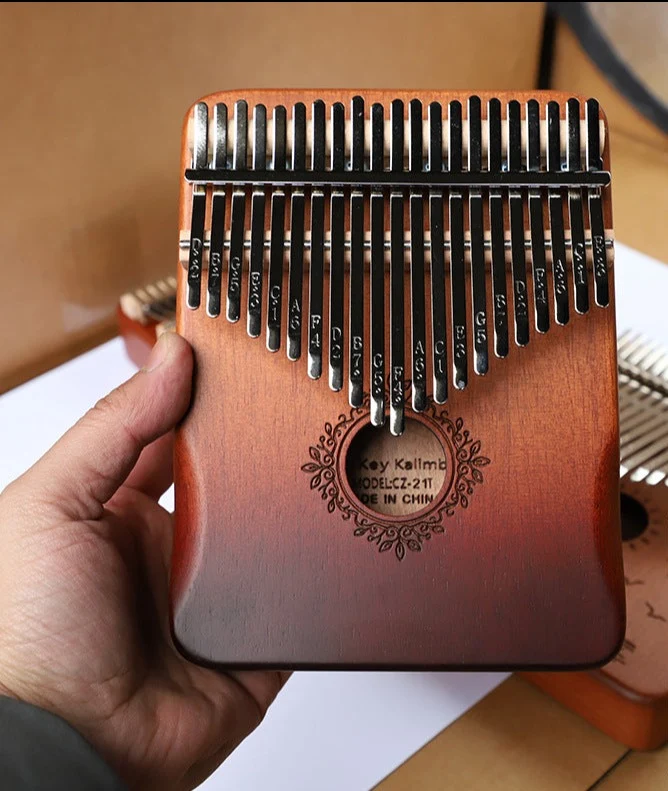 Olive Secret Garden Kalimba Finger Thumb Piano Wood/Blue/Vintage