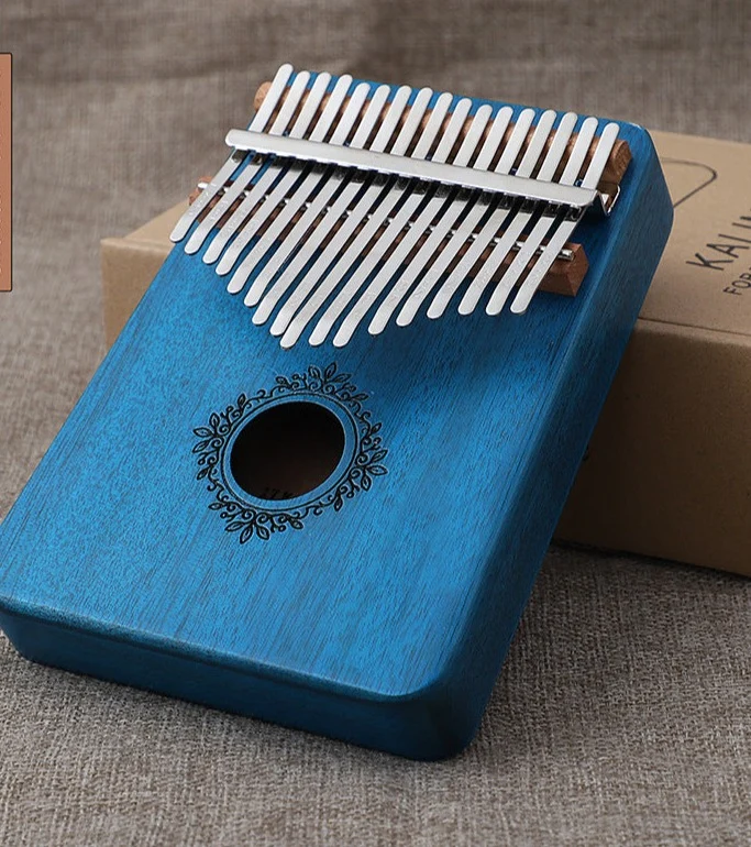 Olive Secret Garden Kalimba Finger Thumb Piano Wood/Blue/Vintage