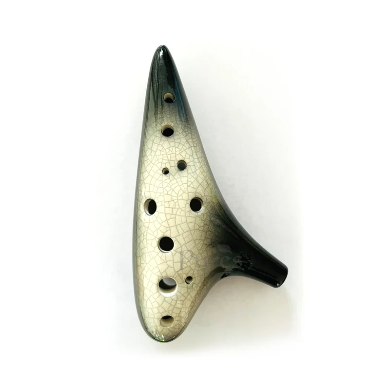 Gradient Ice Crack 12 Hole Alto C Flute Ceramic Ocarina