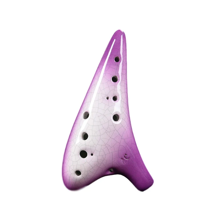 Gradient Ice Crack 12 Hole Alto C Flute Ceramic Ocarina