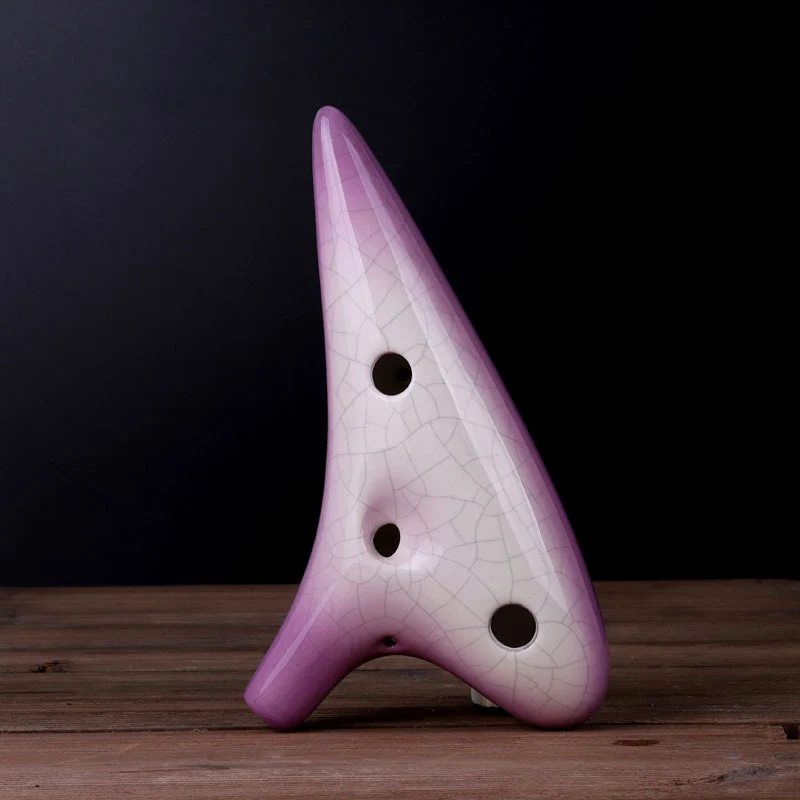 Gradient Ice Crack 12 Hole Alto C Flute Ceramic Ocarina