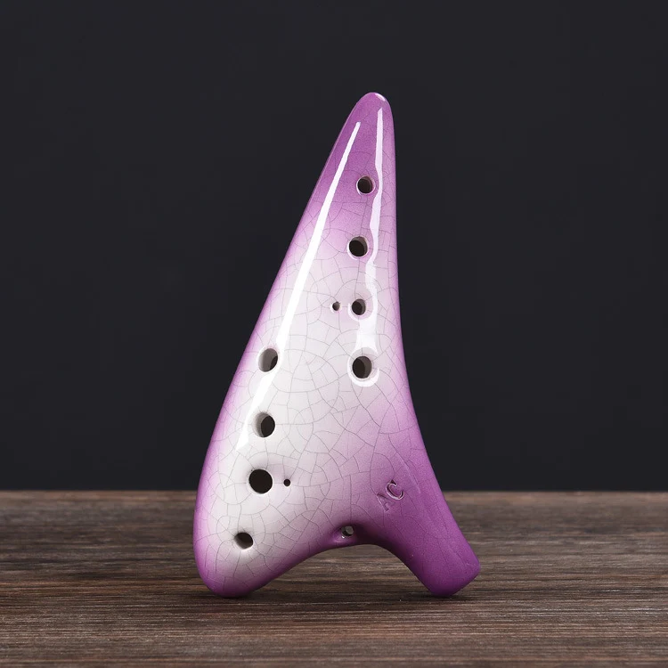 Gradient Ice Crack 12 Hole Alto C Flute Ceramic Ocarina