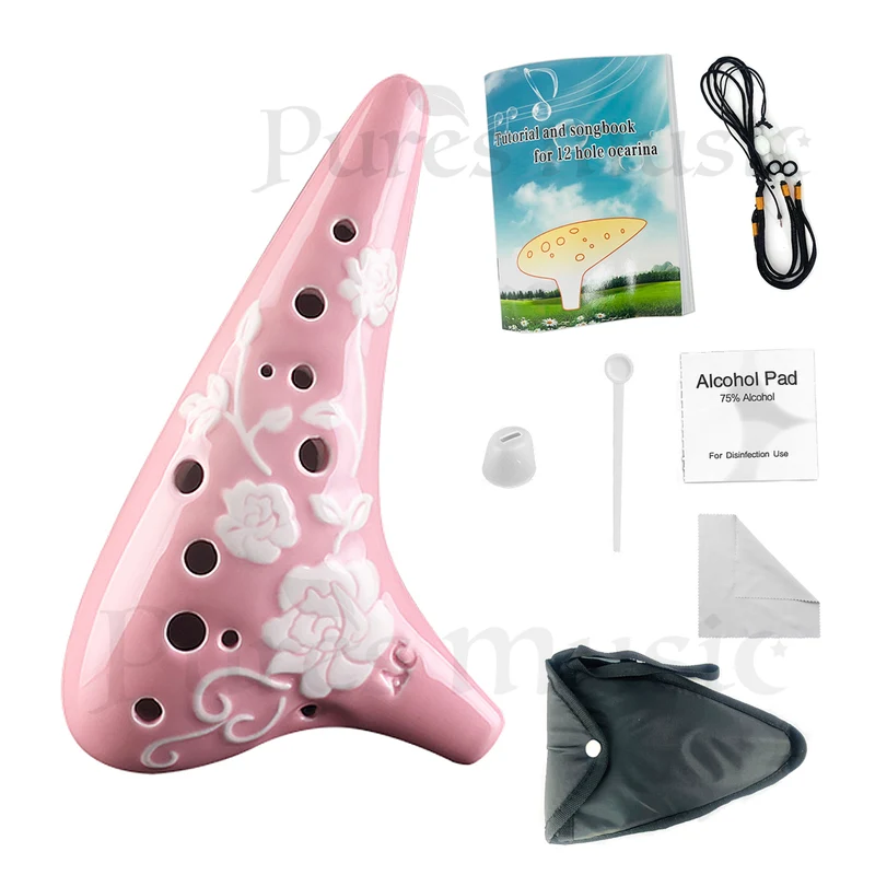 Rose Flower 12 Hole Alto C Ocarina Flute ocarina