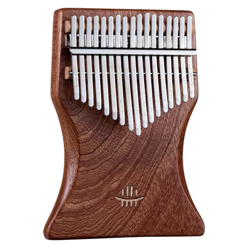 Hluru Flat Board 17 keys Solid Kalimba Rosewood/Sapele Cup-shaped Thumb Piano for Beginner
