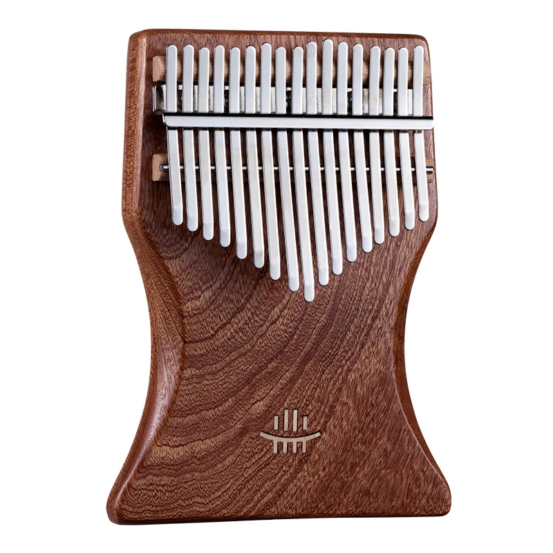 Hluru Flat Board 17 keys Solid Kalimba Rosewood/Sapele Cup-shaped Thumb Piano for Beginner