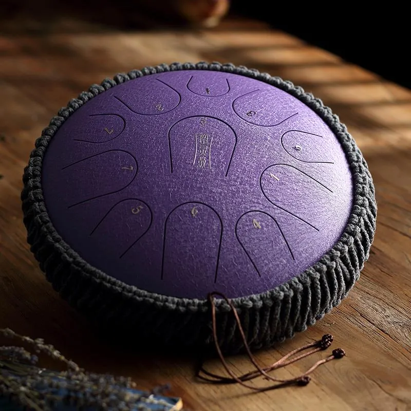 Hluru 14-inch 11 notes C Tone steel tongue drum Titanium Tank drum April yang Hang drum