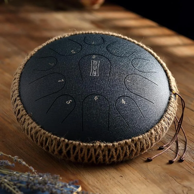 Hluru 14-inch 11 notes C Tone steel tongue drum Titanium Tank drum April yang Hang drum