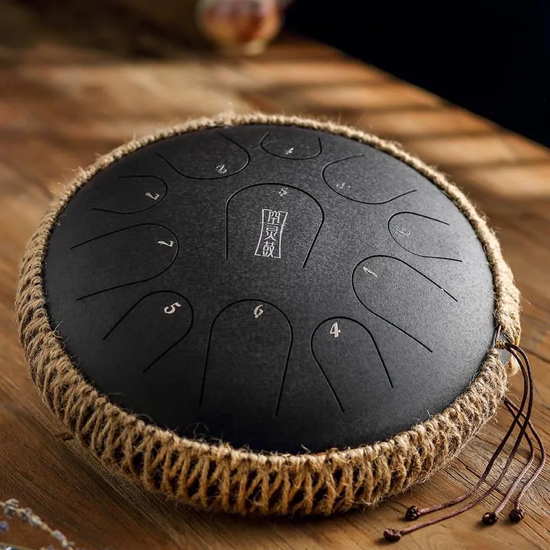 Hluru 14-inch 11 notes C Tone steel tongue drum Titanium Tank drum April yang Hang drum