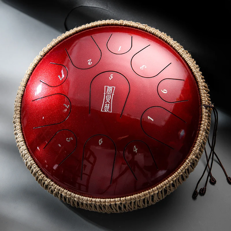 Hluru 14-inch 11 notes C Tone steel tongue drum Titanium Tank drum April yang Hang drum