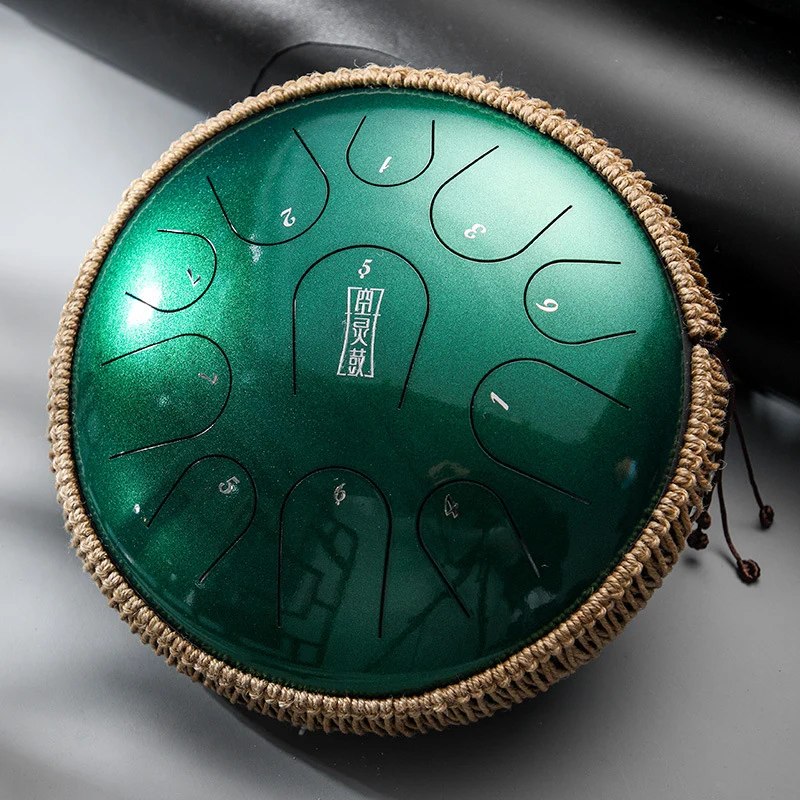 Hluru 14-inch 11 notes C Tone steel tongue drum Titanium Tank drum April yang Hang drum