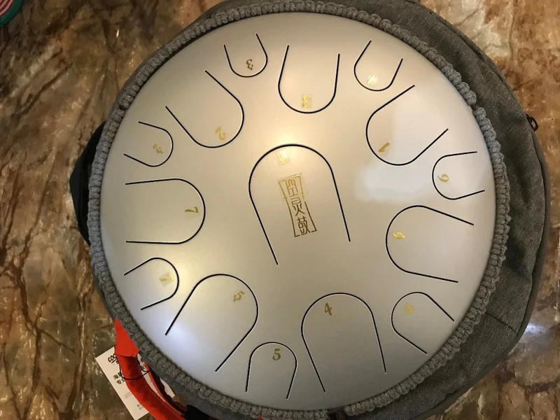 Hluru Pearl Paint C KEY 15 notes 14 inch Professional Titanium steel tongue drum