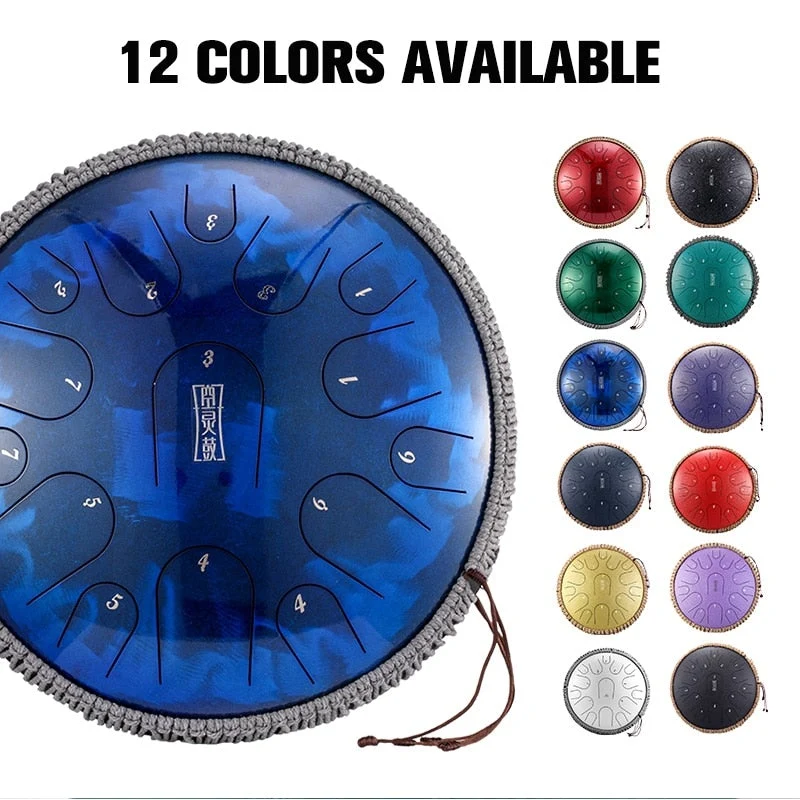 Hluru Pearl Paint C KEY 15 notes 14 inch Professional Titanium steel tongue drum