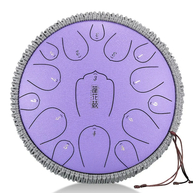 Hluru Huashu Upgrade C Key 15 notes 14 inches C tone Lotus Carbon Tank tongue drum