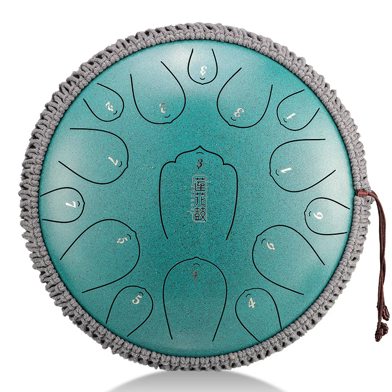 Hluru Huashu Upgrade D Key 15 notes 14 inches Lotus Carbon tongue drum