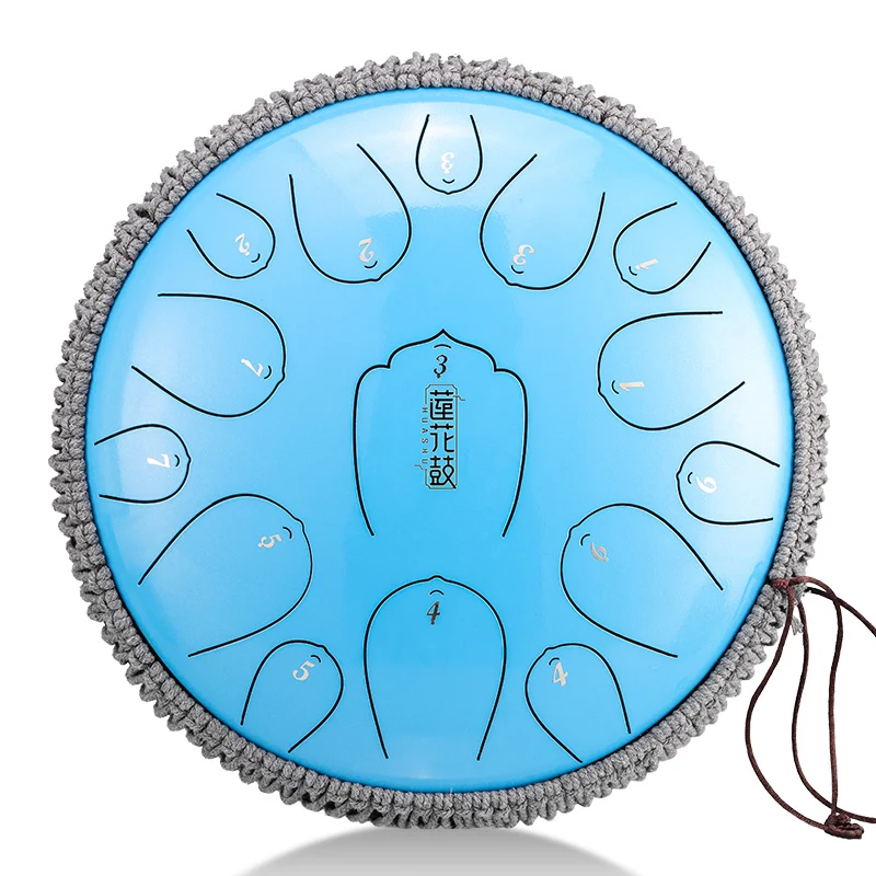 Hluru Huashu Upgrade D Key 15 notes 14 inches Lotus Carbon tongue drum