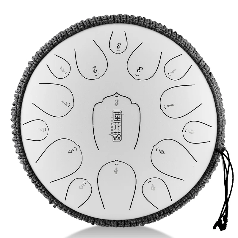 Hluru Huashu Upgrade D Key 15 notes 14 inches Lotus Carbon tongue drum