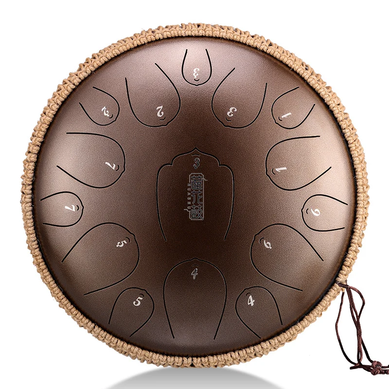 Hluru Huashu Upgrade D Key 15 notes 14 inches Lotus Carbon tongue drum