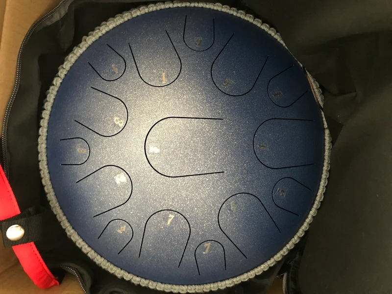 Hluru C Key 14 Inches 15 Notes Steel Tongue Drum Titanium steel C tune Professional Performance Drum