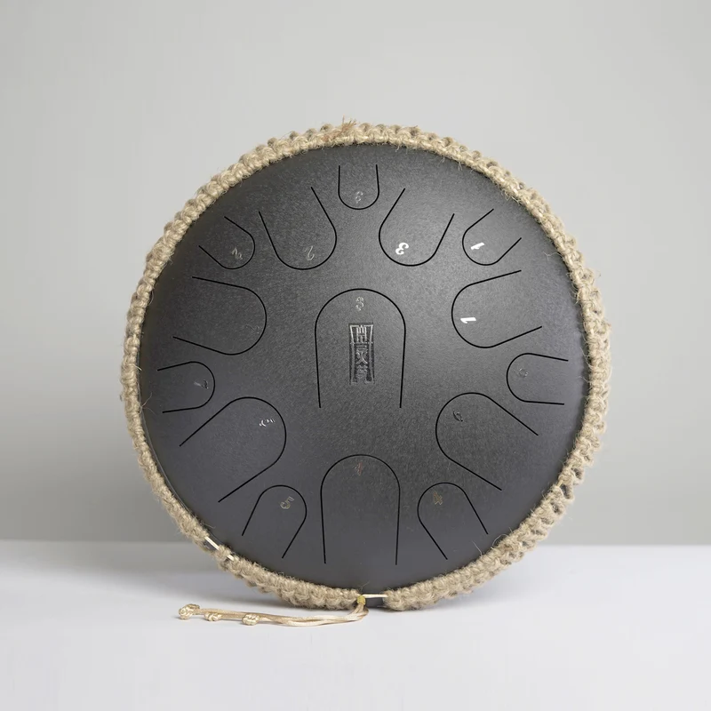 Hluru C Key 14 Inches 15 Notes Steel Tongue Drum Titanium steel C tune Professional Performance Drum