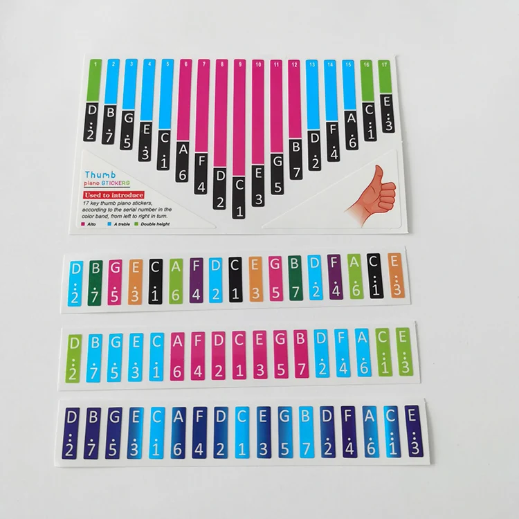 17/21/34 key Kalimba Scale Stickers Thumb Piano Beginner