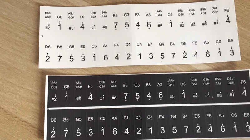 17/21/34 key Kalimba Scale Stickers Thumb Piano Beginner