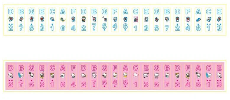 17/21/34 key Kalimba Scale Stickers Thumb Piano Beginner