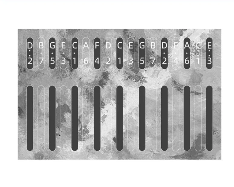 17/21/34 key Kalimba Scale Stickers Thumb Piano Beginner