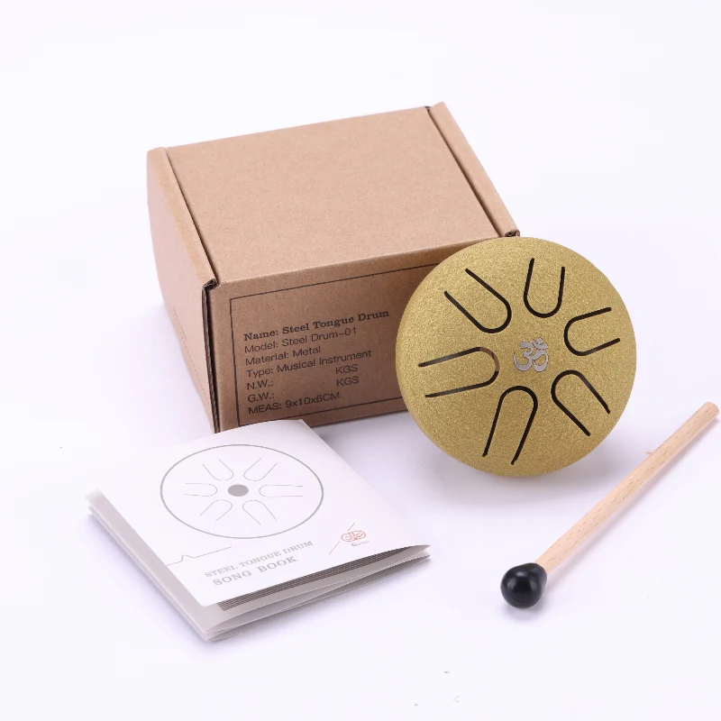 Hluru Mini Steel Tongue Drum 3-inch 6 notes Tank drum