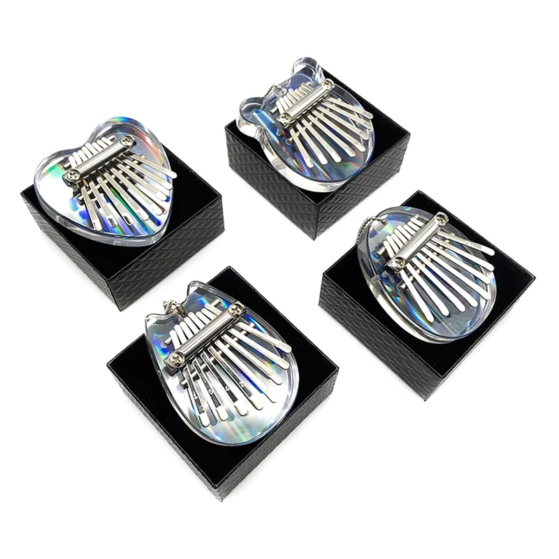 Colorful Rainbow Mini 8 Key Acrylic Kalimba Crystal Thumb Piano For Children's Gift