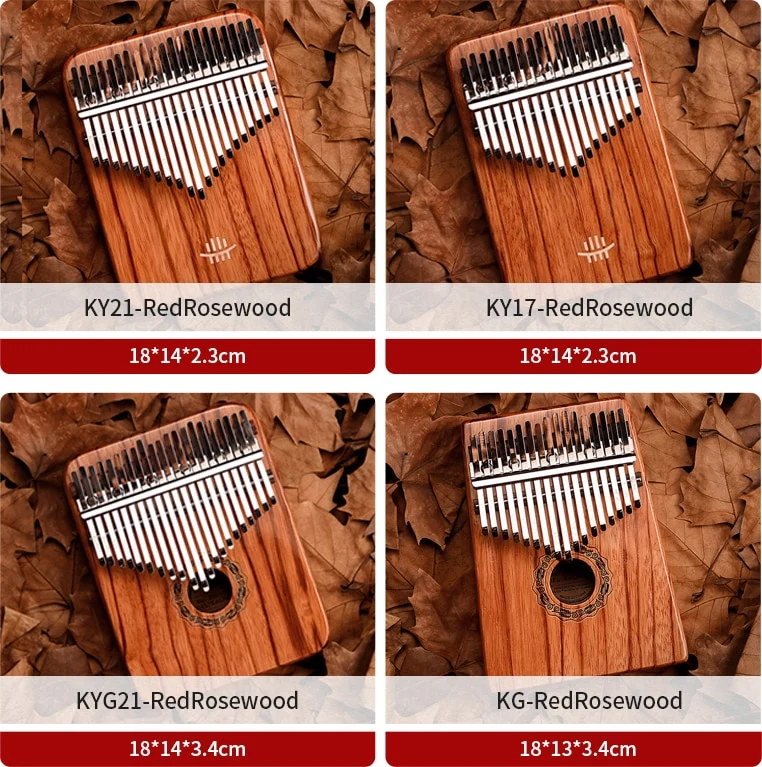 Hluru Hollow Kalimba Gabonese Rosewood 17/21 key Finger Thumb Piano
