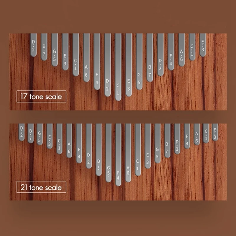 Hluru Hollow Kalimba Gabonese Rosewood 17/21 key Finger Thumb Piano
