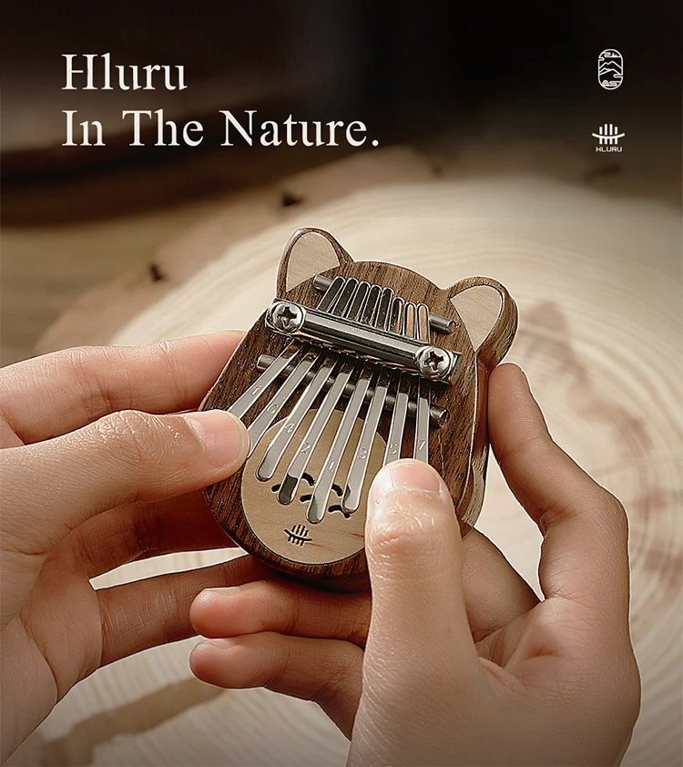 Hluru 8 Keys Cat Kalimba Mini Thumb Piano Exquisite Marimba Gift for Kids