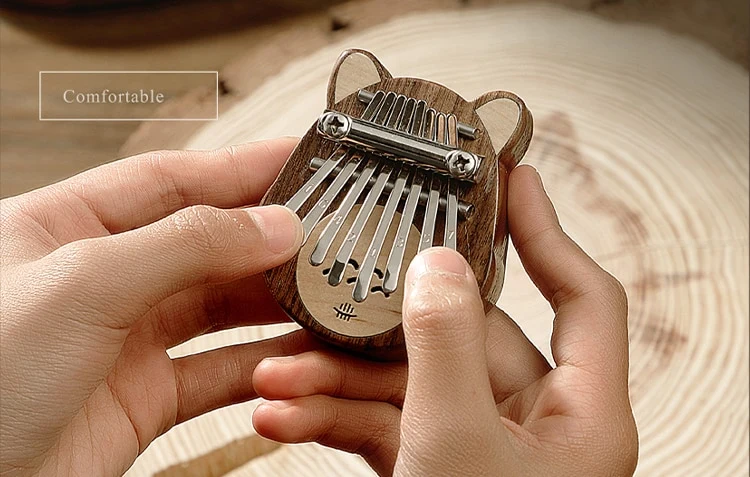Hluru 8 Keys Cat Kalimba Mini Thumb Piano Exquisite Marimba Gift for Kids