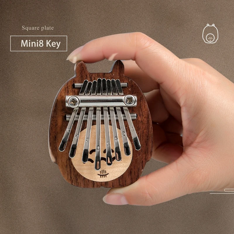 Hluru 8 Keys Cat Kalimba Mini Thumb Piano Exquisite Marimba Gift for Kids